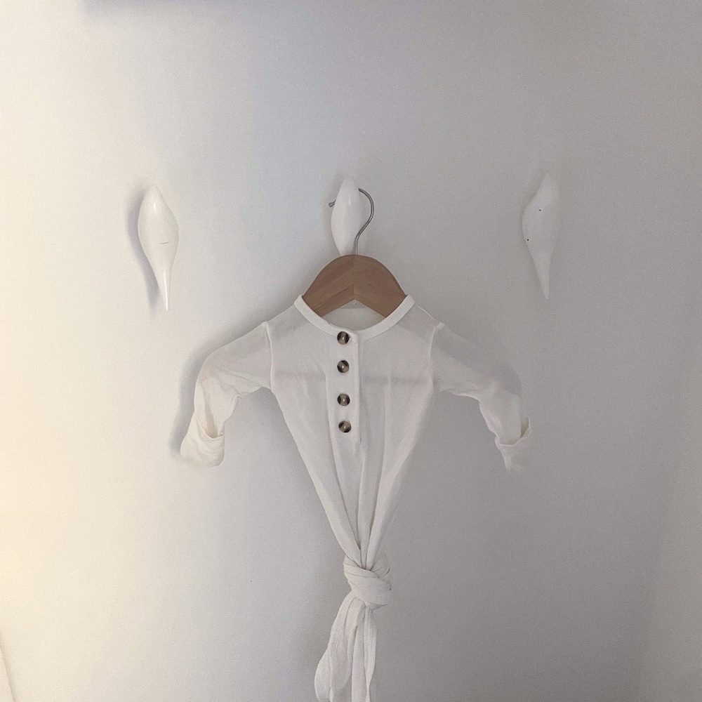 Lou Lou & Company White Finley Gown- Newborn